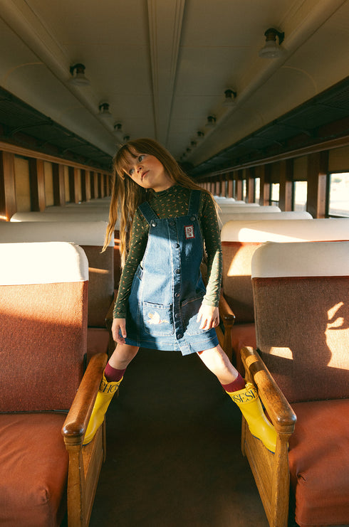 1984 Denim Overall Jumper & Printed Duck Turtleneck